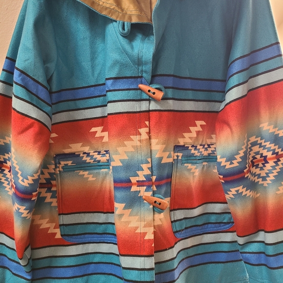 Beth Dutton Yellowstone XL turquoise Aztec southwestern jacket coat - Picture 15 of 16